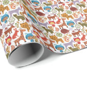 抽象芸術と動物のパターン ラッピングペーパー (ロールコーナー)
