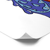 抽象芸術と水の衝突 ポスター (角)