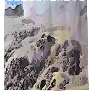 抽象芸術と水 シャワーカーテン