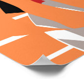 抽象芸術と熱帯葉のスケッチ ポスター (角)