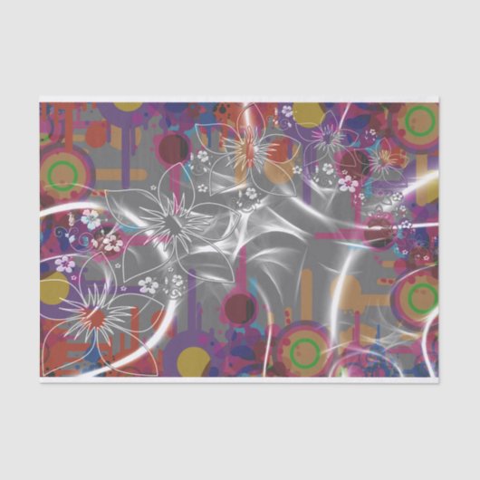 抽象芸術と花ティッシュペーパー 薄葉紙 (正面)