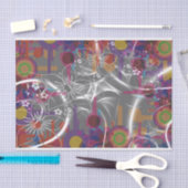 抽象芸術と花ティッシュペーパー 薄葉紙 (クラフト)