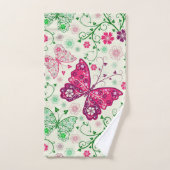 抽象芸術と蝶 バスタオルセット (ハンドタオル)