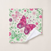 抽象芸術と蝶 バスタオルセット (ウォッシュタオル)