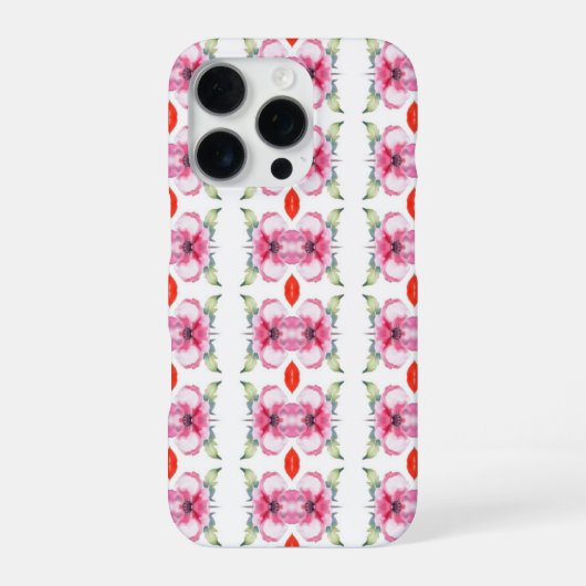 抽象芸術と赤い口紅 iPhoneケース (裏面)