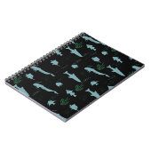 抽象芸術と魚類の水中模様 ノートブック (左側)