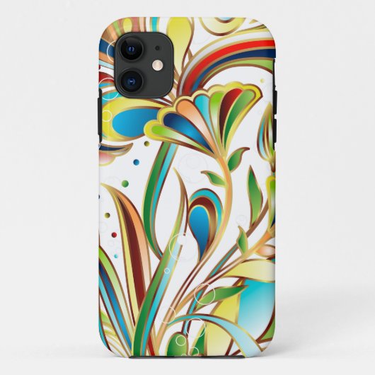抽象芸術によって着色される花のベクトル芸術 Case-Mate iPhoneケース (裏面)