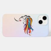 抽象芸術に流れカラフルるヘアアートの女性 Case-Mate iPhoneケース (裏面 (横))