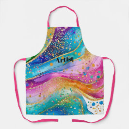 抽象芸術に混色のはっきりしたアーティストのエプロン エプロン