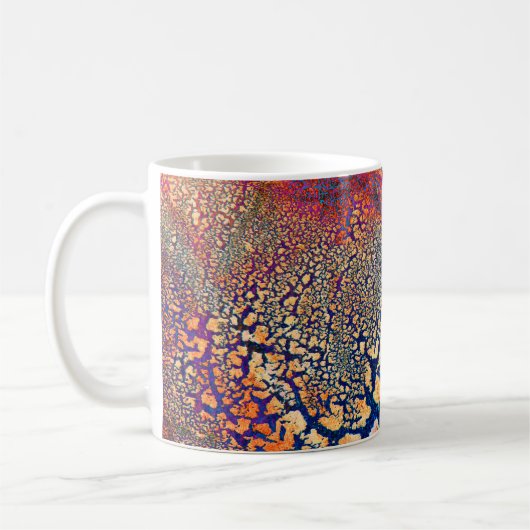 抽象芸術のきめの高いグランジ背景 コーヒーマグカップ (左)
