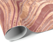 抽象芸術のばら色の大理石および水晶の質 ラッピングペーパー (ロールコーナー)