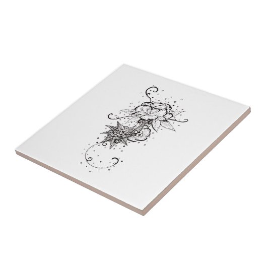 抽象芸術のばら色のLineartのセラミックタイル タイル (側面)