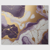 抽象芸術のアクセントを持つ紫色の大理石テクスチャ ラッピングペーパー (フラット)