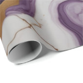 抽象芸術のアクセントを持つ紫色の大理石テクスチャ ラッピングペーパー (ロールコーナー)