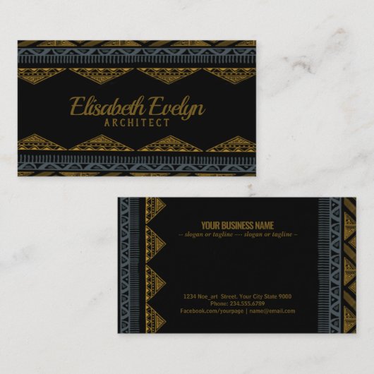 抽象芸術のアフリカのパターン 名刺 (正面/裏面)