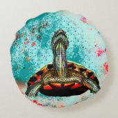 抽象芸術のアートワーク ラウンドクッション (裏面)