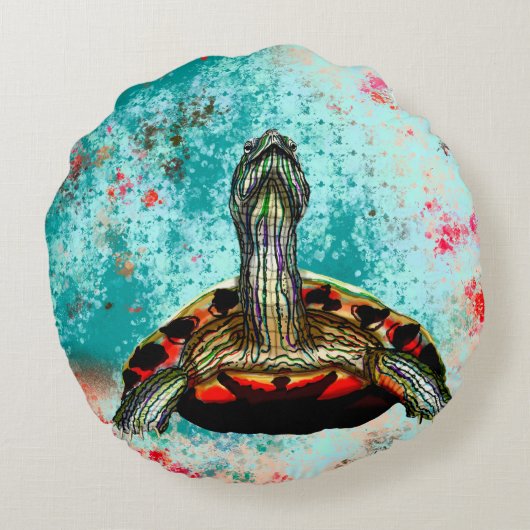 抽象芸術のアートワーク ラウンドクッション (裏面)