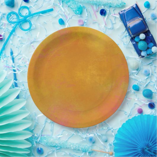 抽象芸術のオレンジ色とピンク色の渦巻き ペーパープレート (パーティー)