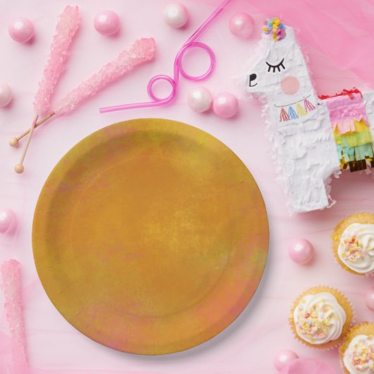 抽象芸術のオレンジ色とピンク色の渦巻き ペーパープレート (パーティー)