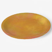 抽象芸術のオレンジ色とピンク色の渦巻き ペーパープレート (アングル)