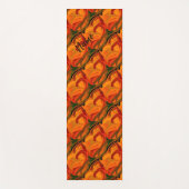 抽象芸術のオレンジ色と茶色の形パーソナライズされた状 ヨガマット (正面)