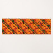 抽象芸術のオレンジ色と茶色の形パーソナライズされた状 ヨガマット (正面(横))