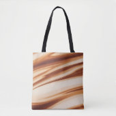 抽象芸術のオレンジ色と茶色の波線 トートバッグ (正面)