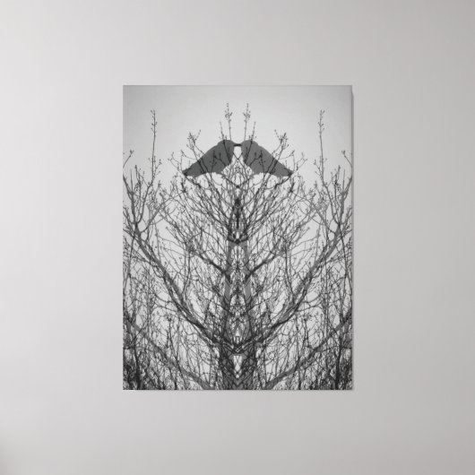 抽象芸術のカラスの鳥プリント キャンバスプリント (正面)