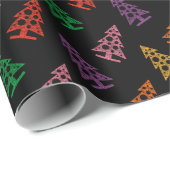 抽象芸術のカラフル幾何学的クリスマスツリーパターン ラッピングペーパー (ロールコーナー)