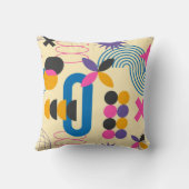 抽象芸術のカラフル美しい幾何学模様 クッション (裏面)