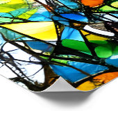 抽象芸術のガラス切れ ポスター (角)