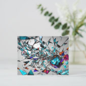 抽象芸術のガラス切れ ポストカード (スタンド正面)