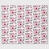 抽象芸術のクリスマスデザイン（ピンクとピンク） ラッピングペーパー (フラット)