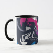 抽象芸術のクール渦巻きはっきりしたと色 マグカップ (左)