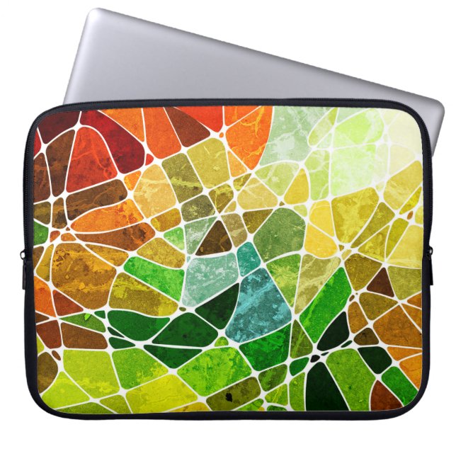 抽象芸術のグランジ幾何学的背景パターングランジ ラップトップスリーブ (正面)