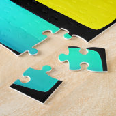 抽象芸術のシルエットの木(虹の背景) ジグソーパズル (側面)