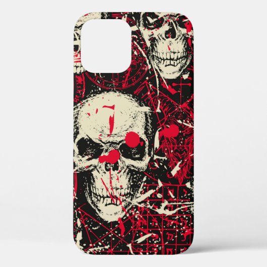 抽象芸術のシームレスなパターンとヒトの不吉なスキル Case-Mate iPhoneケース (裏面)