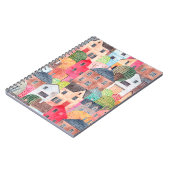 抽象芸術のシームレスなパターンと家。水彩画 ノートブック (左側)