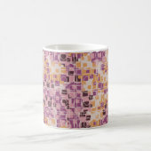 抽象芸術のシームレスなパターン無秩序な丸い正方形 コーヒーマグカップ (中央)