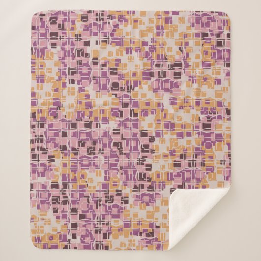 抽象芸術のシームレスなパターン無秩序な丸い正方形 シェルパブランケット (正面)