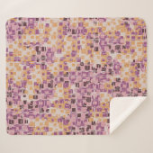 抽象芸術のシームレスなパターン無秩序な丸い正方形 シェルパブランケット (正面(横))