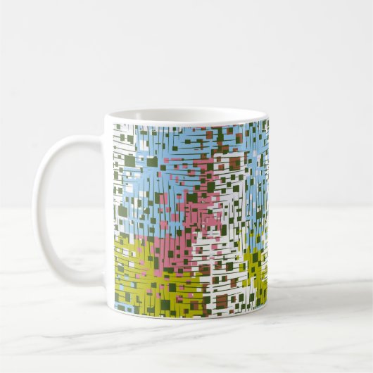 抽象芸術のシームレスなパターン絵を描春 コーヒーマグカップ (左)