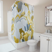 抽象芸術のシームレスなパターン薄い灰色、黄色、g シャワーカーテン (インサイチュ)