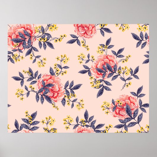 抽象芸術のシームレスなパター葉ン(ヴィンテージと) ポスター (正面)