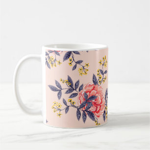 抽象芸術のシームレスなパ葉ターンと  コーヒーマグカップ