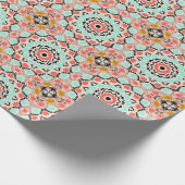 抽象芸術のシームレスな丸い曼荼羅モザイクタイルのカラダ ラッピングペーパー (角)