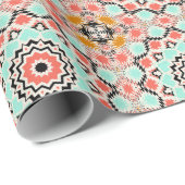 抽象芸術のシームレスな丸い曼荼羅モザイクタイルのカラダ ラッピングペーパー (ロールコーナー)