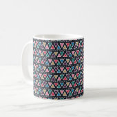 抽象芸術のシームレスな手描きトライバルパターン コーヒーマグカップ (正面左)