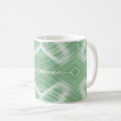 抽象芸術のシームレスな背景波線が多く生じる コーヒーマグカップ (正面右)