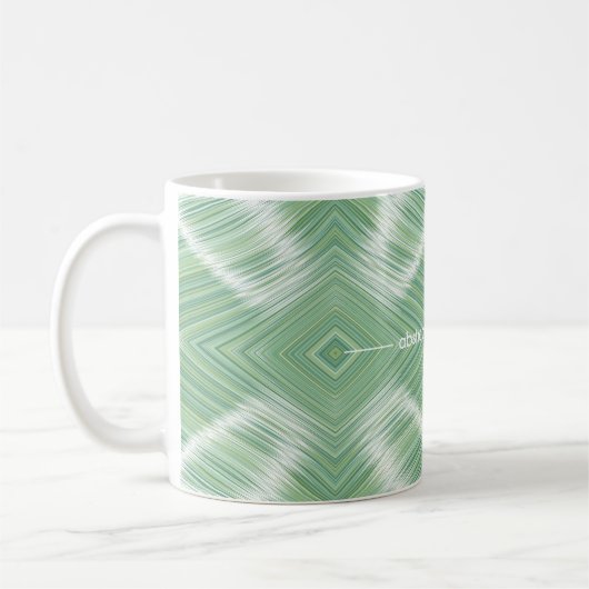抽象芸術のシームレスな背景波線が多く生じる コーヒーマグカップ (左)